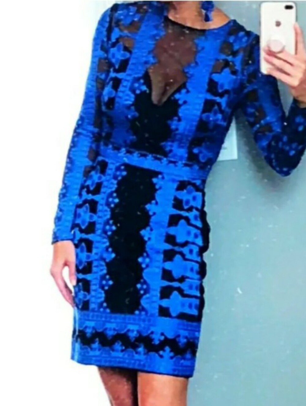 Nicole Miller Collection Cobalt Embroidered dress 0